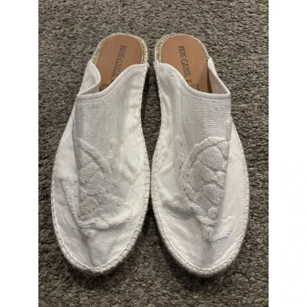 Vilebrequin’s White Pare Gabia Espadrille Slides Size 40 Men’s 6.5 Women’s 9